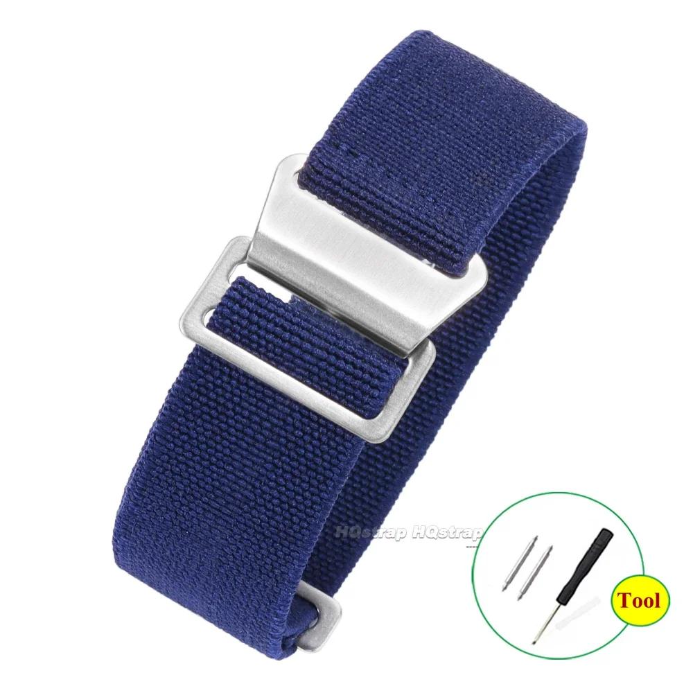 18 20mm 22mm Elastisches Uhrenarmband Nylon-Uhrenbänder Universelles Stoff-Armband für Herren Smartwatch Fallschirmtaschen-Armband für Tudor