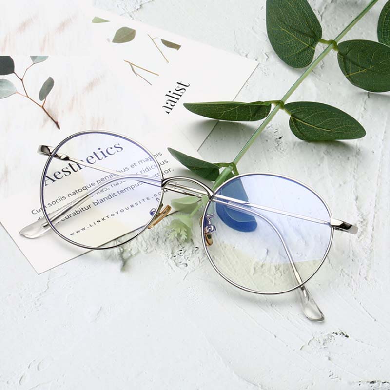 Women Men Round Finished Myopia Eyeglasses Anti Blue Light Short Sight Spectacles Diopter -0.5 -0.75 -1.0 -1.25 -1.5 -2.0 To -8.0