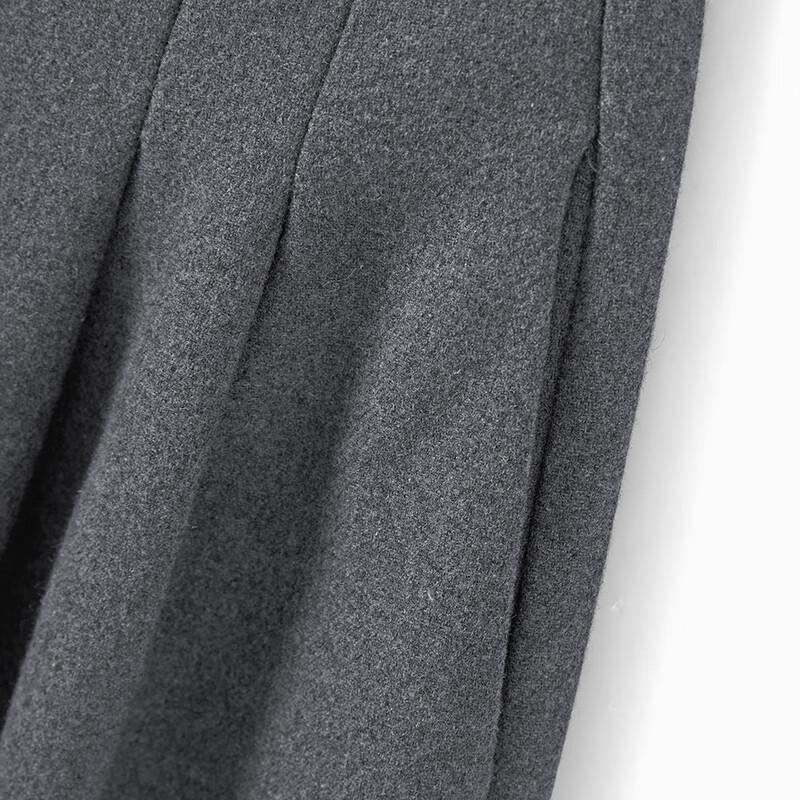 Women's Merino Wool Pleated Wide-Leg Cropped Pants