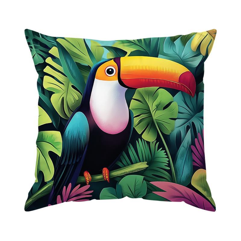 Home Decor Exotic Jungle Animals Pattern Throw Pillow Pattern Cushion Cover Suitable for Sofa Bedroom Car Pillow Cover