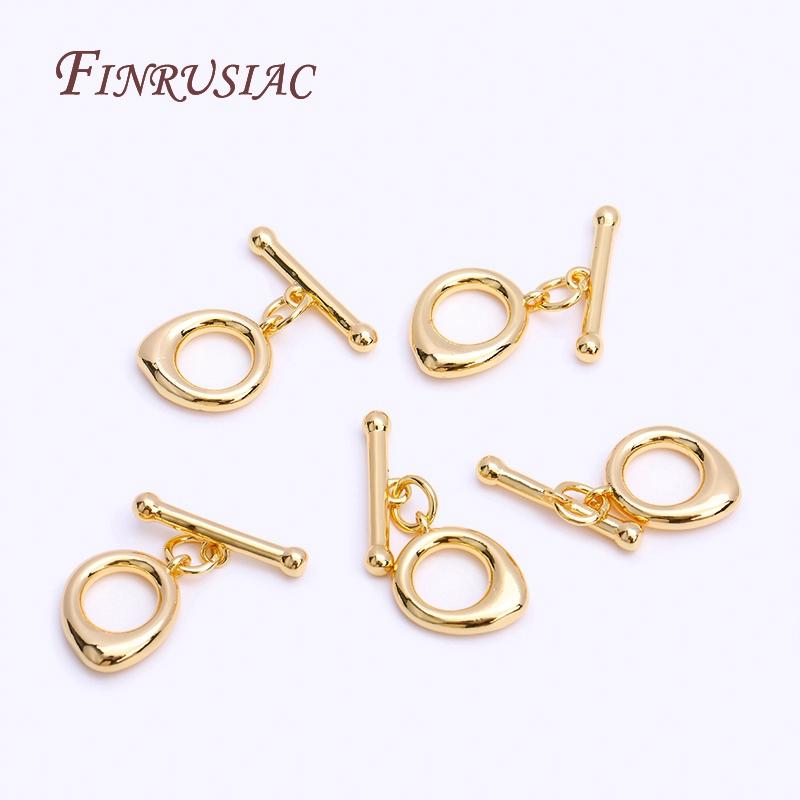 18K Real Gold Plated Fashion Droplet OT Clasp For Necklace Bracelets Crafts Supplies,Dainty Brass Toggle Clasp DIY Accessories