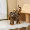 Lucky Fortune Elephant Ornament - Resin Feng Shui Animal Statue Art Craft for Home Living Room, Bookshelf, Office, and Desk Decor