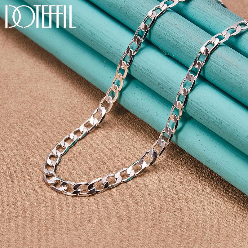 16/18/20/22/24/26/28/30 Inch Side Necklace 925 Sterling Silver Wedding Fashion Jewelry