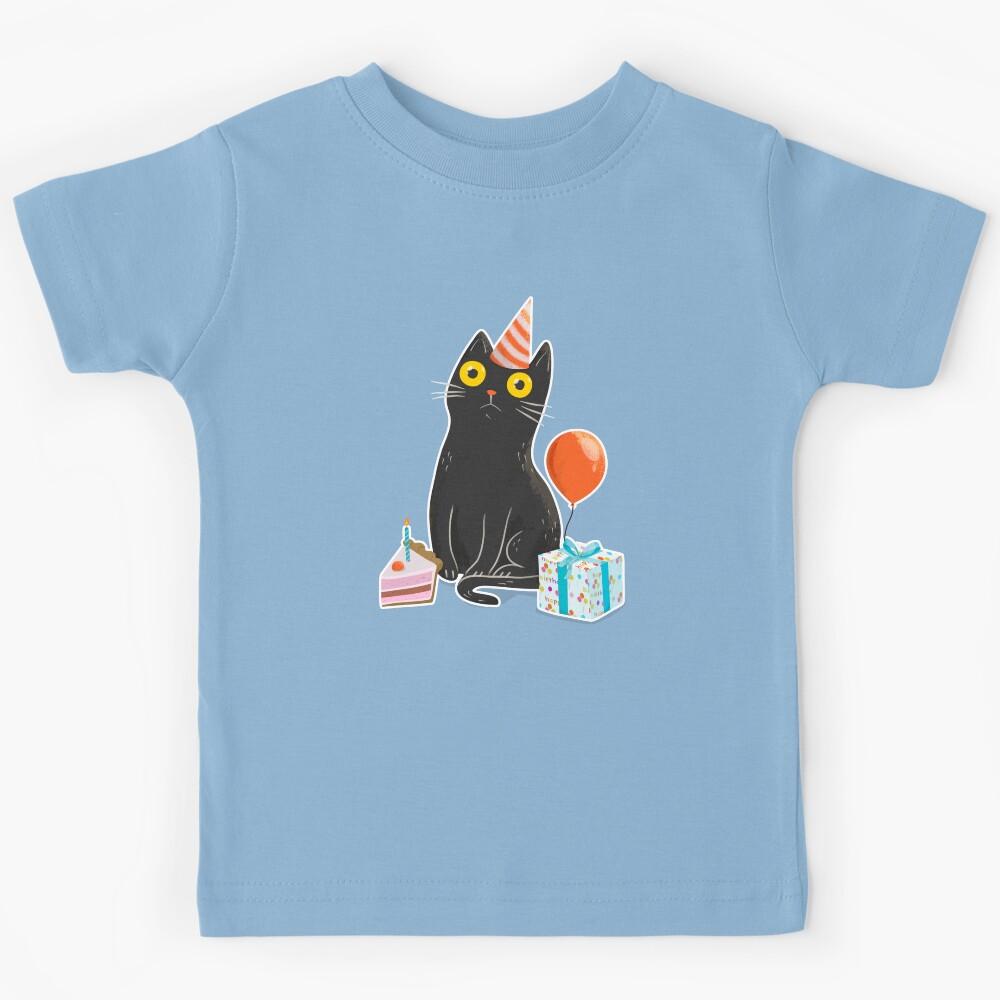 Intense Gaze Birthday Cat Kids T-Shirt 160