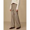 INMAN Women's Miu Series Plaid Wool Blend Wide-Leg Pants