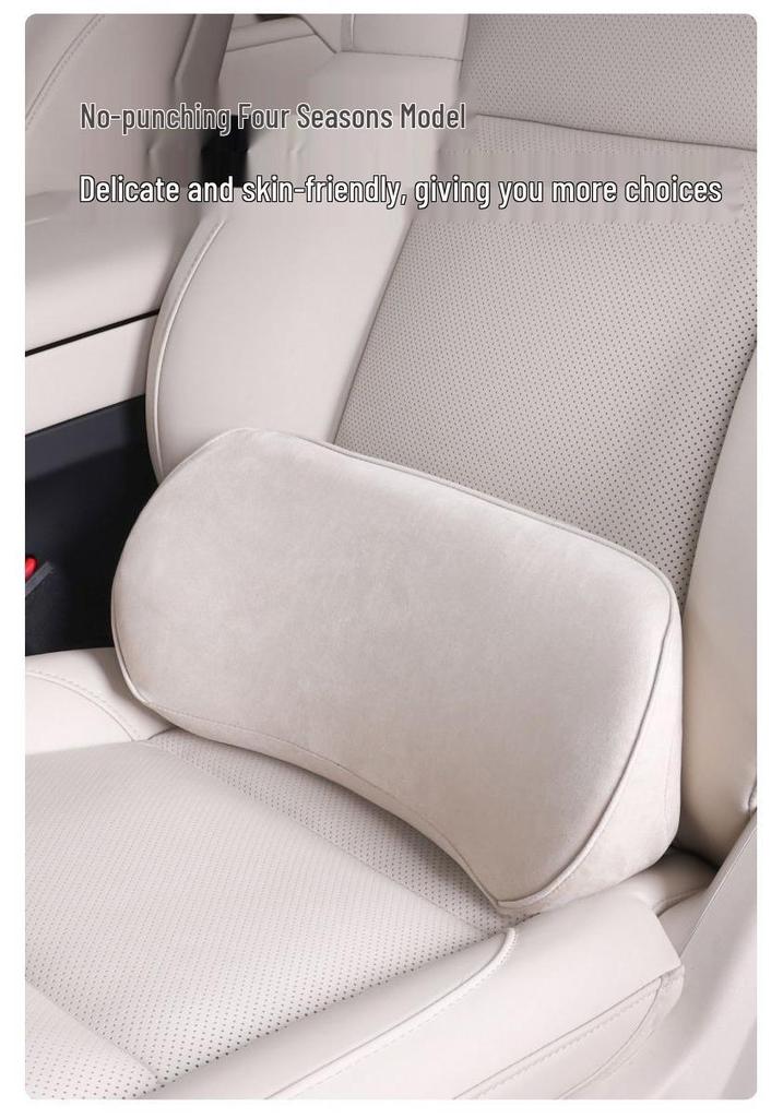 Car Lumbar Support Cushion - Slim Memory Foam Pillow for Coccyx and Waist Protection