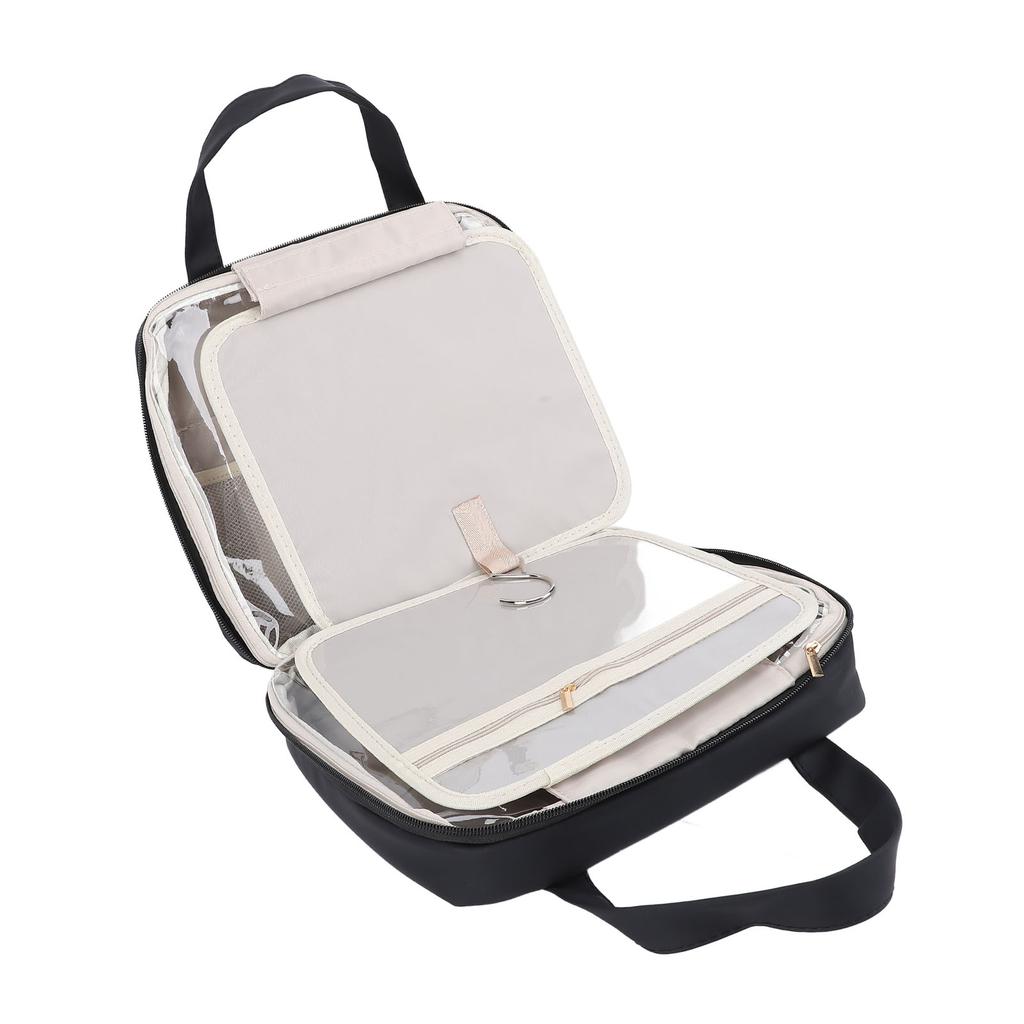 Hanging Hook Travel Toiletry Bag Travel Makeup Organizer with Mirror Portable Travel Makeup Train Case for Travel