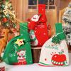 Festival Santa Druckstoff Geschenksäcke Stilvolle Waschbare Weihnachtsstrumpf Füllung Für Büro Zuhause Schule Veranstaltung Und Familienfeiern