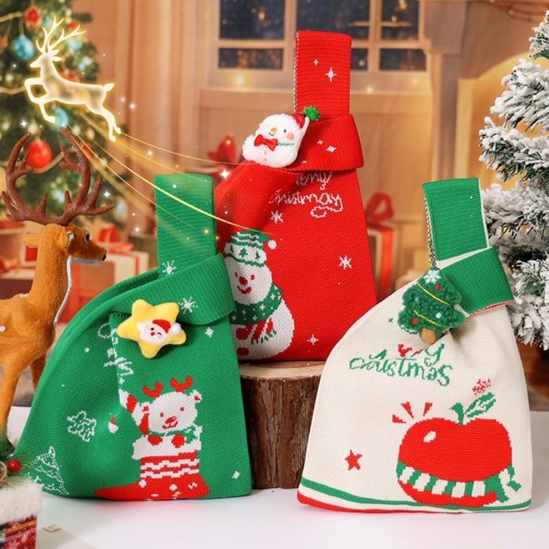Festival Santa Druckstoff Geschenksäcke Stilvolle Waschbare Weihnachtsstrumpf Füllung Für Büro Zuhause Schule Veranstaltung Und Familienfeiern