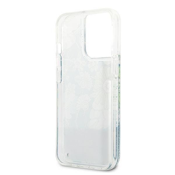 Guess Guhcp13Llflsn Iphone 13 Pro / 13 6,1 Zielony/Green Hardcase Flower Liquid Glitter
