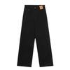 Women's Plus Size High-Waisted Fleece-Lined Black Wide-Leg Jeans - Slimming, Loose-Fit for Pear Shape, Autumn/Winter Wear