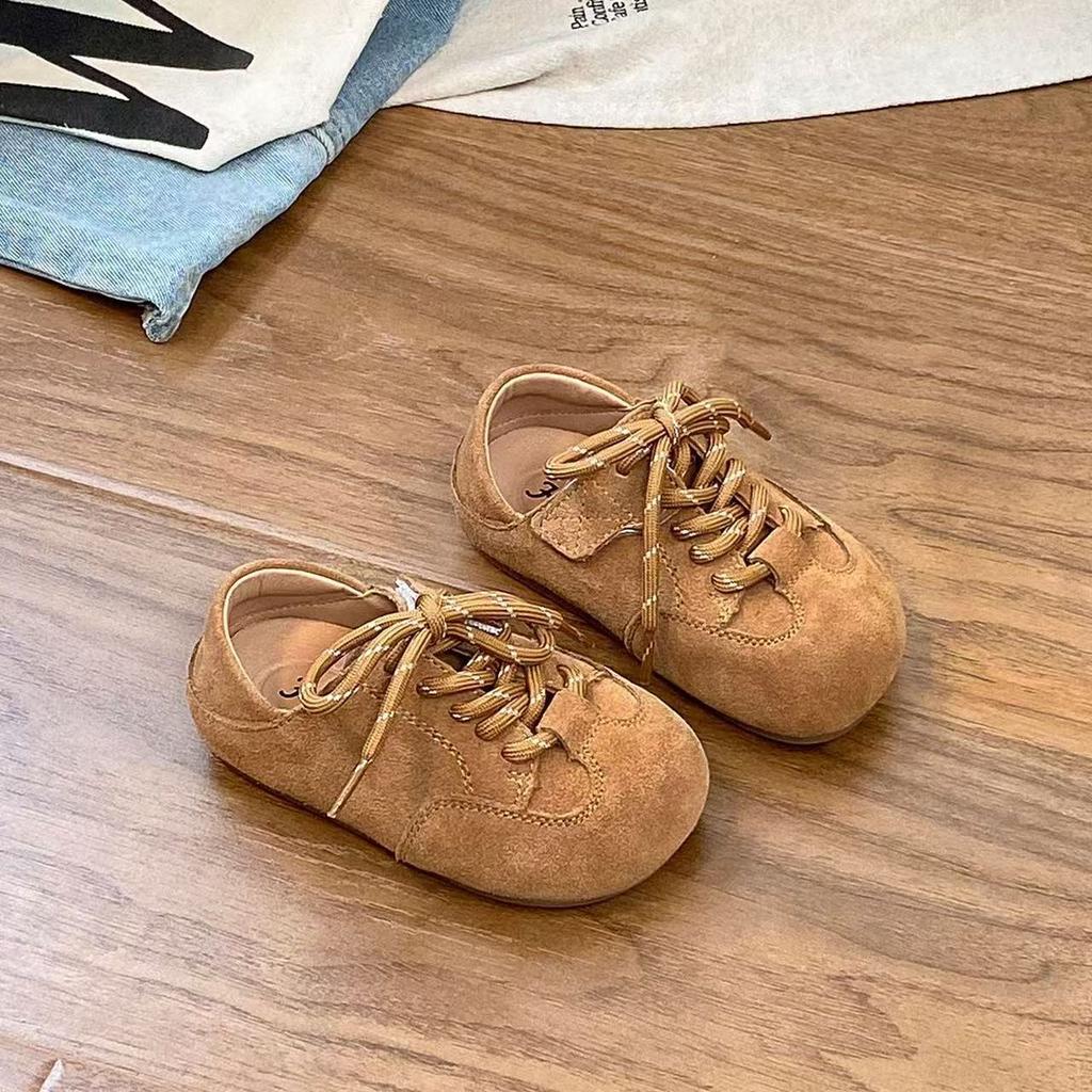 Children's shoes Korean version girls' leather shoes retro Boken shoes new boys' single shoes soft soled baby casual shoes