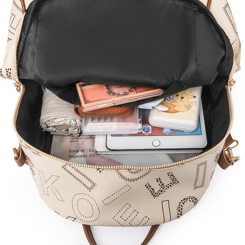 Schoolbag New Fashion Trend Foreign Style Women's Backpack Popular Senior Internet Celebrity Going Out Bag Atmospheric Texture Printed Bag