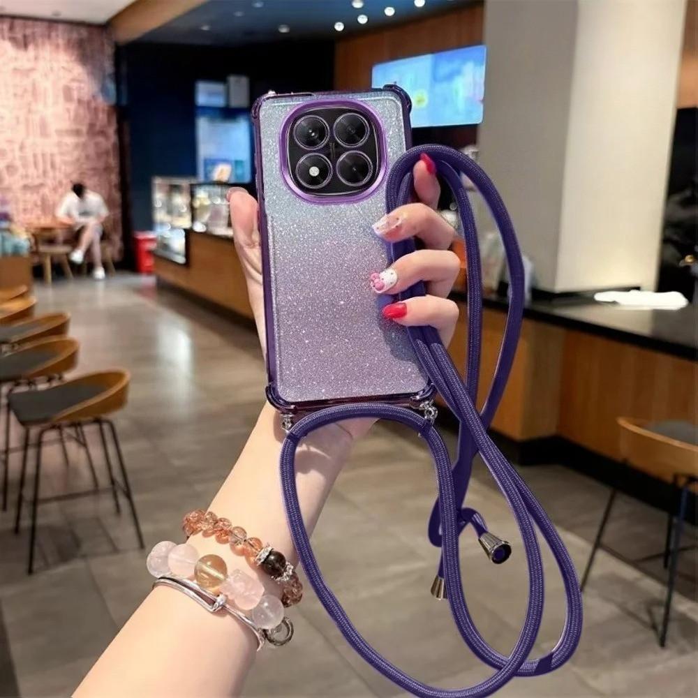 Luxury Plating Shockproof Case For Huawei Nova 14 13 Pro 12 12S 12i 11 10 9 8 7 6 5 Pro SE Crossbody Lanyard Glitter Soft Cover