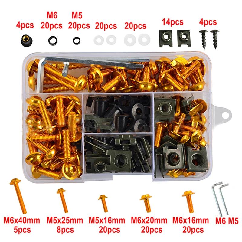 177pcs Screws Nut Motorcycle Alloy Fairing Bolt Screw Bolts Kit For Honda Kawasaki Yamaha Bmw Suzuki Dirt Bike Cbr600rr 900rr
