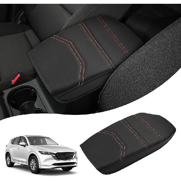 Autorder Center Console Cover for 2023 2024 2025 Mazda CX-50 CX50 Accessories Armrest Cover Leather Armrest Cushion Anti-Scratch Protector with