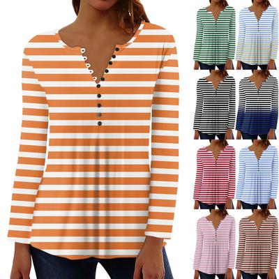 T-shirt à manches longues et boutons amples pour femme