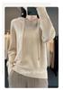 Women's Pure Wool Loose Knit Hoodie - Solid Color, Long Sleeve, Drawstring Hood, Casual Fashion Warm Pullover