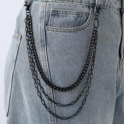 Custom Three-Layer Metal Pants Chain: Unisex Denim Accessory for Trendy Men and Women
