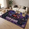 Custom Name Text Crystal Velvet Rug,Five Nights at Freddy’s Soft Plush Decorative Non Slip Floor Carpet