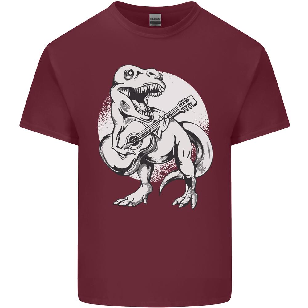 TRex Playing the Acoustic Guitar Music Unisexs Cotton TShirt Tee Top S