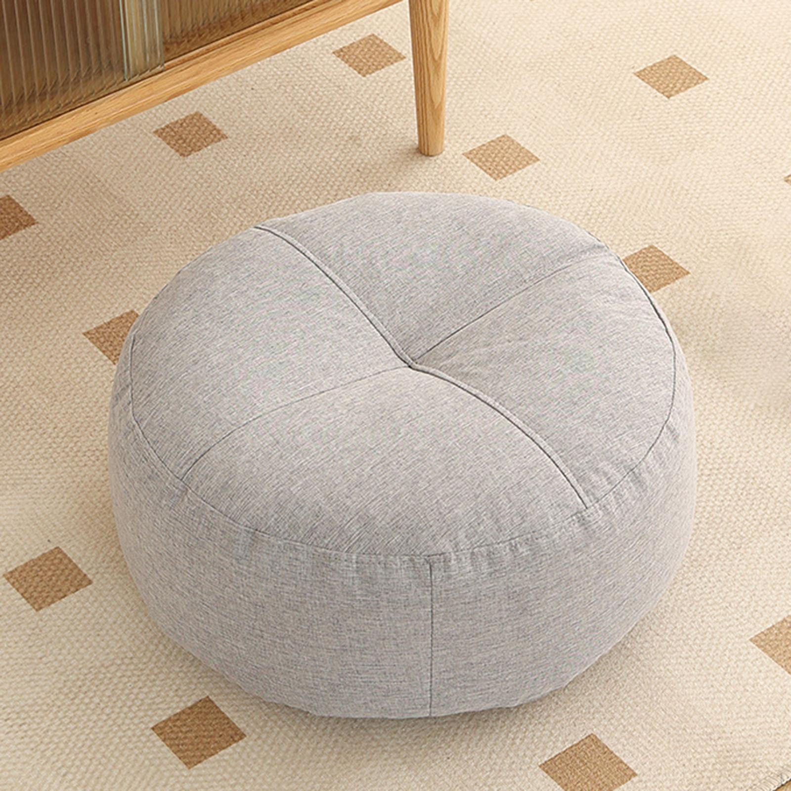 Круглая напольная подушка для отдыха дома и в офисе светло-серый