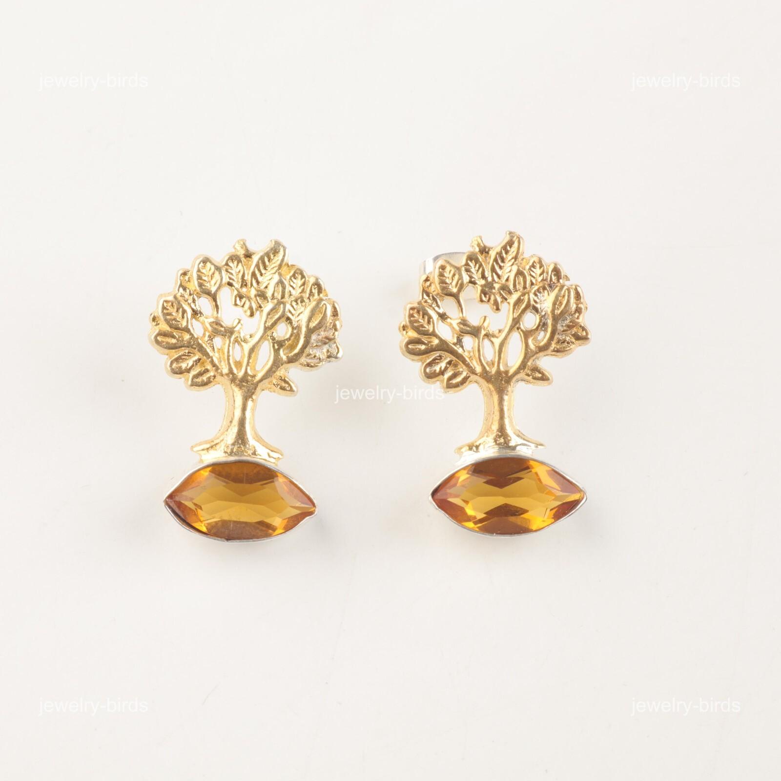 

Натуральный Цитрин Бохо Пусеты Бабочка Свадебные Серьги Ювелирные изделия 925 Стерлинговое Серебро EE-144-3