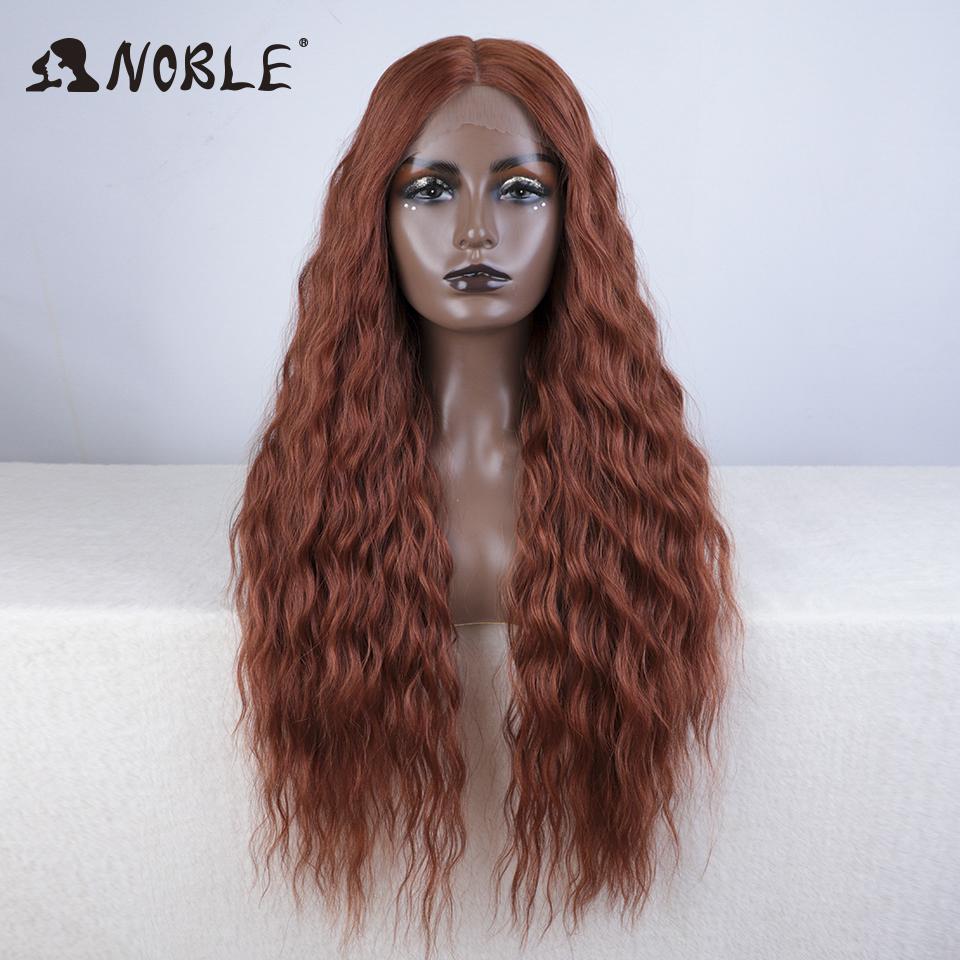 Noble Synthetic Lace Front Wig Long Wavy Ombre Blonde Wig Red Wigs Lace Part Synthetic Lace Wigs For Women Lace Front Wigs