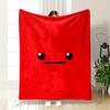 A Minimalistic Red Background with Black Eyes and a Straight Mouth. for All Seasons Blanket Lunch Break Throw Gift