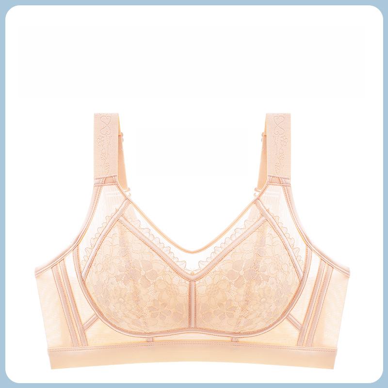 Anti-sagging Secondary Lactation Bra Women's Gathering Bra Beautiful Back Traceless Bra Large-sized Underwear for Ladies Push Up Bra