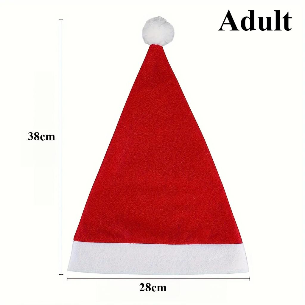 30/1PCS Christmas Hat Non-woven Fabric Adults Kids Xmas Hats Santa Claus Gift Red Hat Christmas New Year Festival Prop Supplies