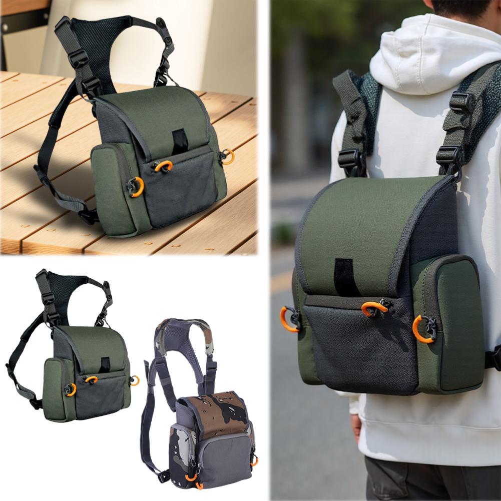 Bino Harness with Rain Cover with Rangefinder Waterproof Pouch Adjustable Large Capacity Bino Case for Hunting