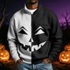 Men's Long Sleeve Sweatshirt with Halloween Print for Casual Wear