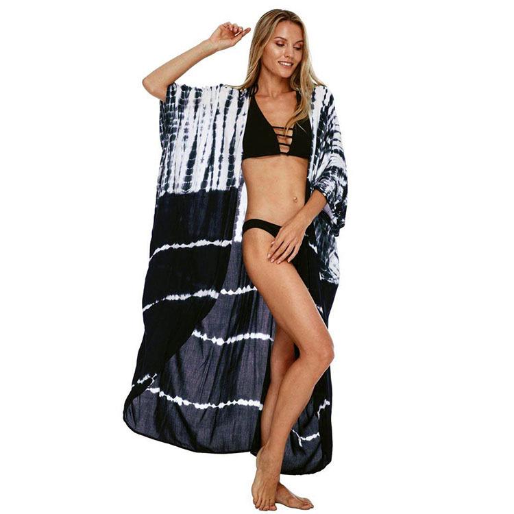 Europejski & Amerykański Damski Pareo Tie-dye: 17 Kolorów, Odzież Plażowa z Wiskozy, Ochrona Przeciwsłoneczna na Wakacje