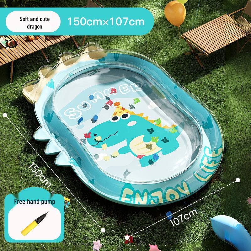 Inflatable Marine Life Water Mat for Infants & Toddlers - Cartoon PVC Crawling Mat & Seat Cushion.