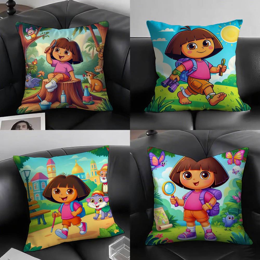 Anime Cute DDora The EExplorer Pillow Case Fashion Square Pillowcase Bedroom Sofa Room Ins Decoration Leisure