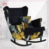 Ari Print Duo Rocking Chair, Scandinavian, Family Meble, Black Velvet