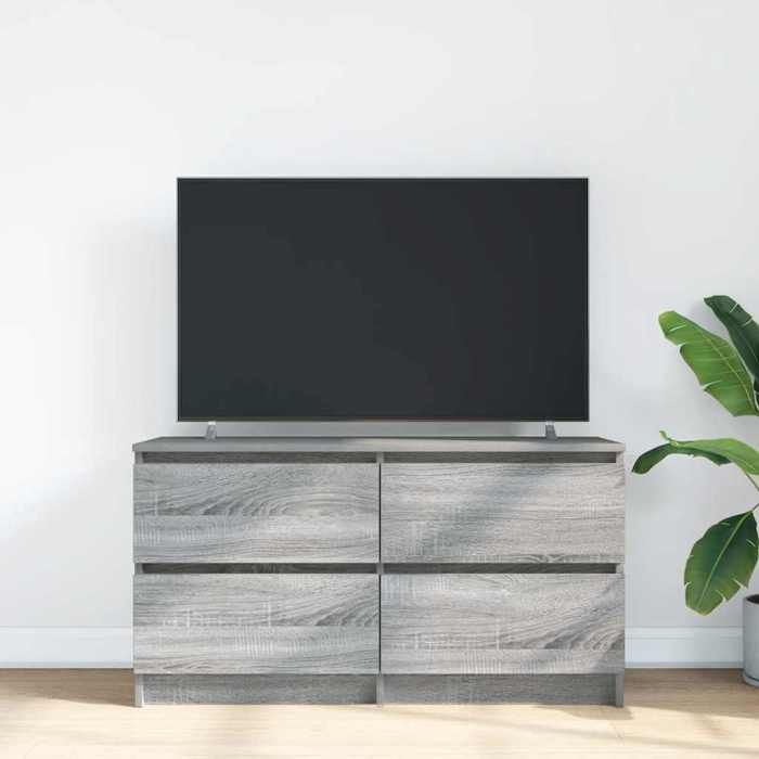 VidaXL TV Cabinet Sonoma Grey 100x35x54 Cm Engineered Wood, Tv Bench, Hifi Cabinet, Entertainment Center, Tv Sideboard, 861801