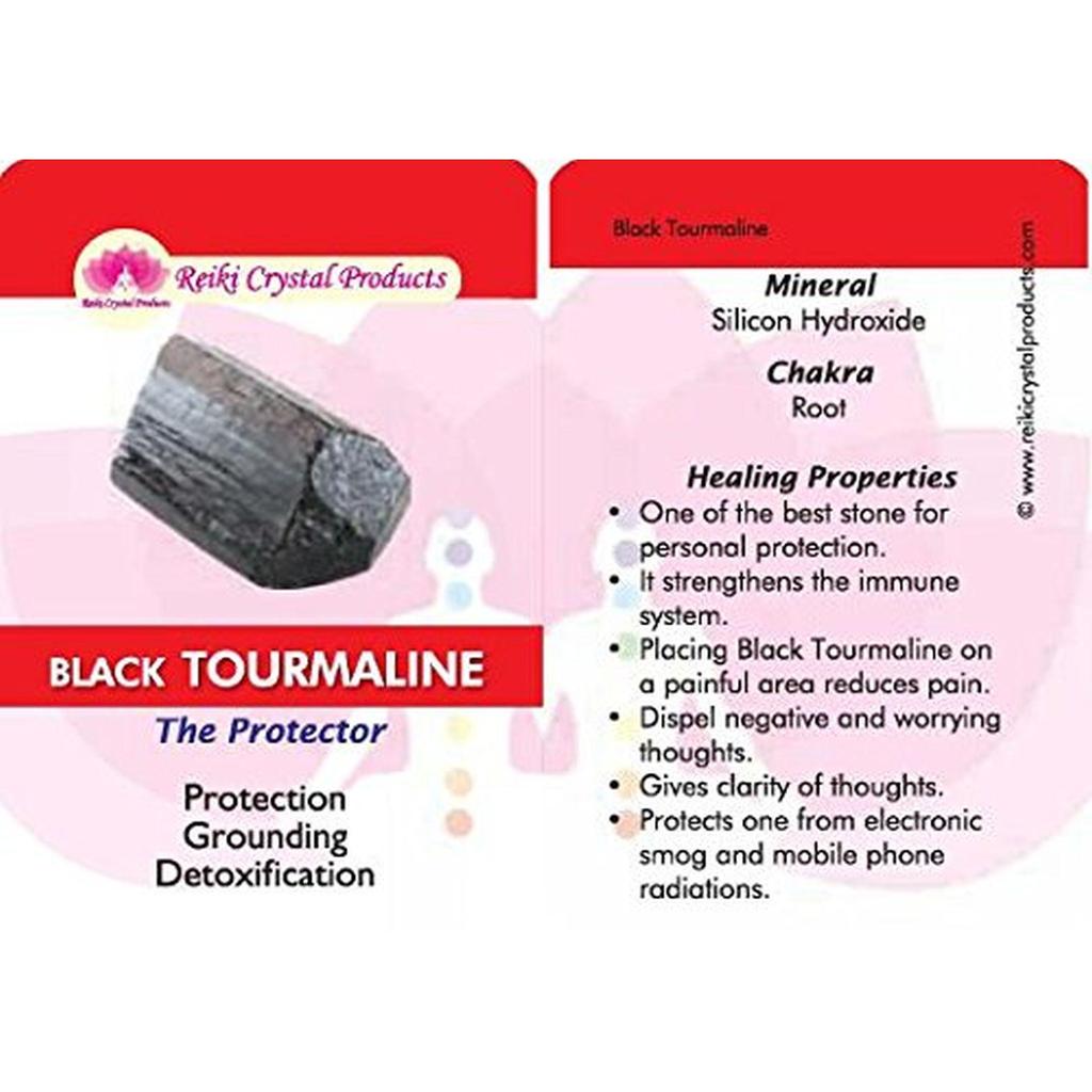 Reiki Pyramida se symbolem Reiki z černého turmalínu pro Reiki léčení 20-25 mm Přibl.. (Černá)