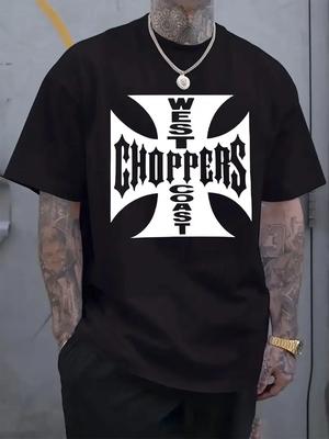 Koszulka z grafiką logo West Coast Choppers - Jasnoszara casualowa koszulka z krótkim rękawem