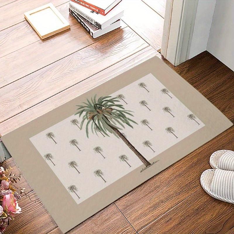 Scandinavian Ins Style Tropical Palm Tree Printed Carpet Entrance Doorway Non Slip Water Absorbent Doormat Home Decor