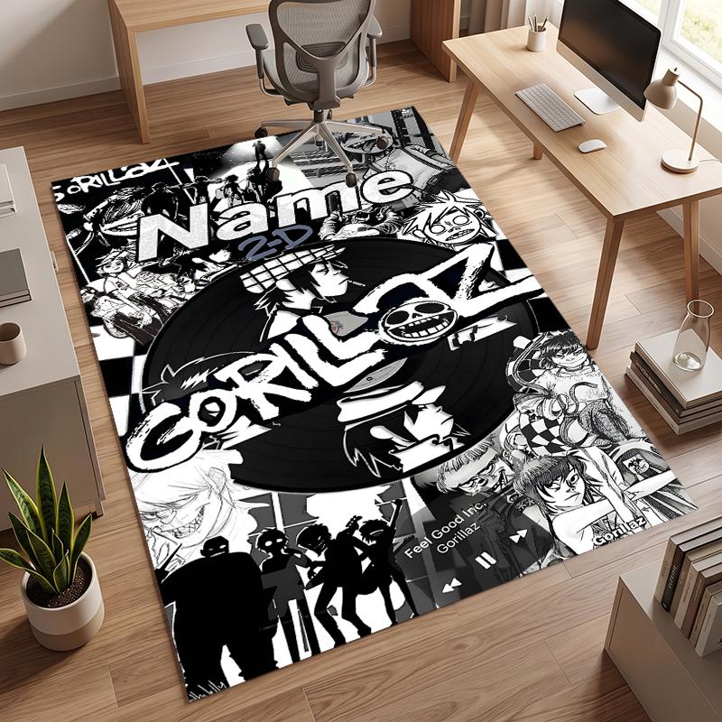 Gorillaz (14) Personalizovaný název Kancelářský koberec Stylová dekorace do obývacího pokoje, ložnice, kuchyně