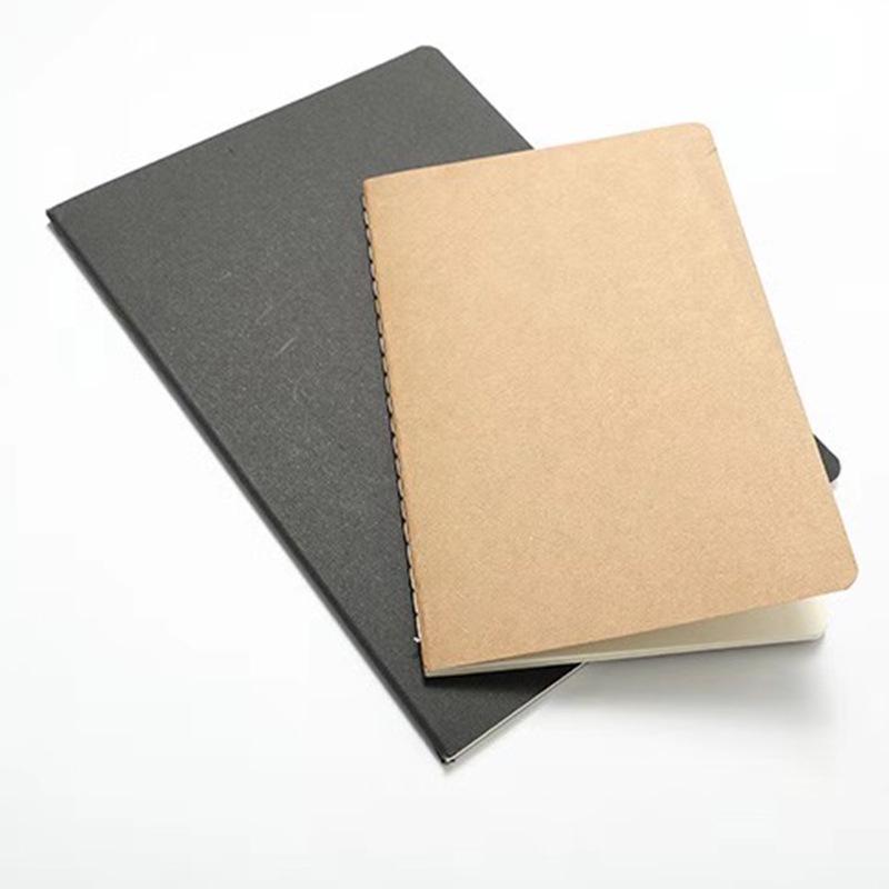 Korean A4 Kraft Black Cardstock Notebook with Lined Pages and Stitch Binding for Doodling or Hand-Drawn Art