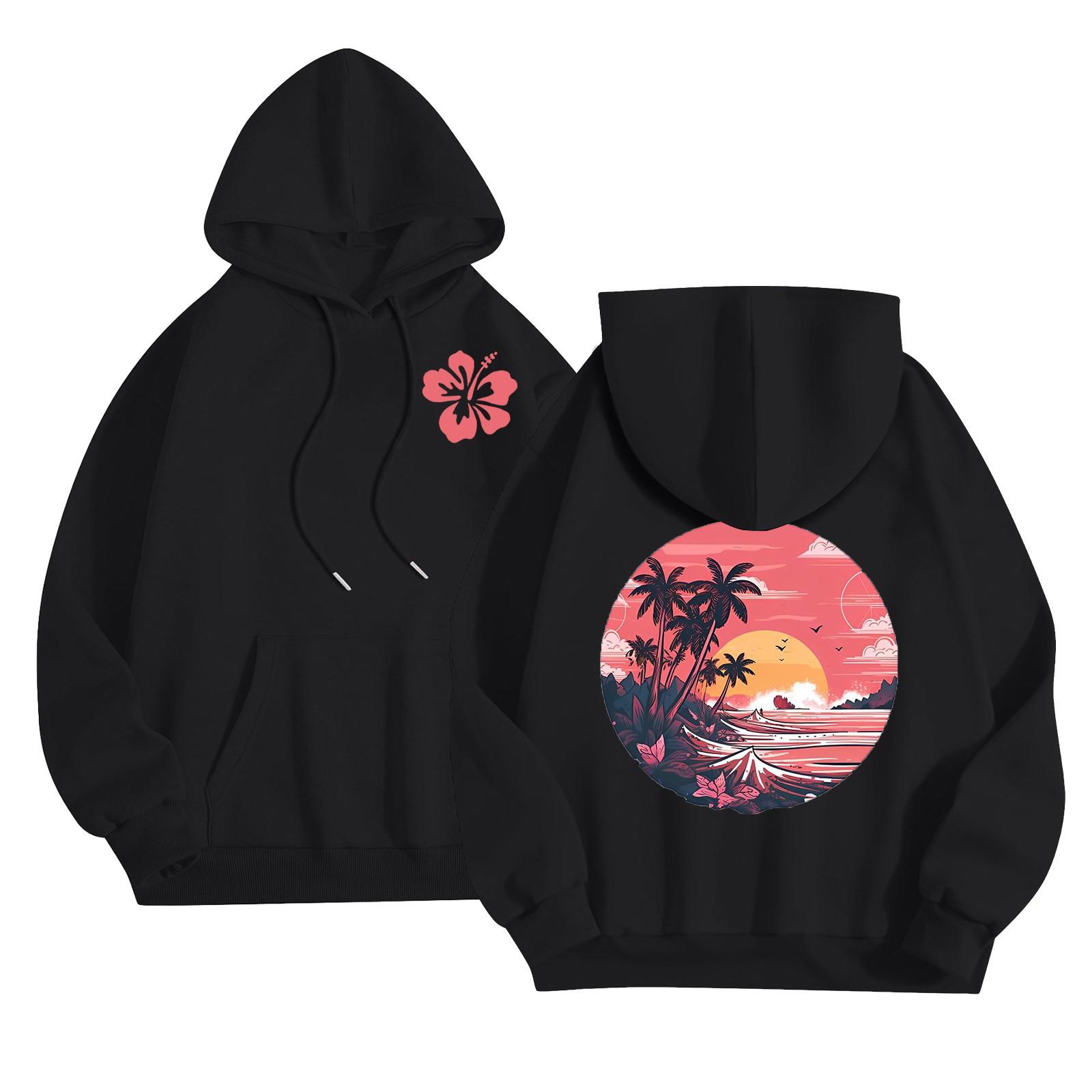 Спортивный костюм с капюшоном, унисекс, одежда для бега, пуловер с длинными рукавами, толстовка с капюшоном L чёрный