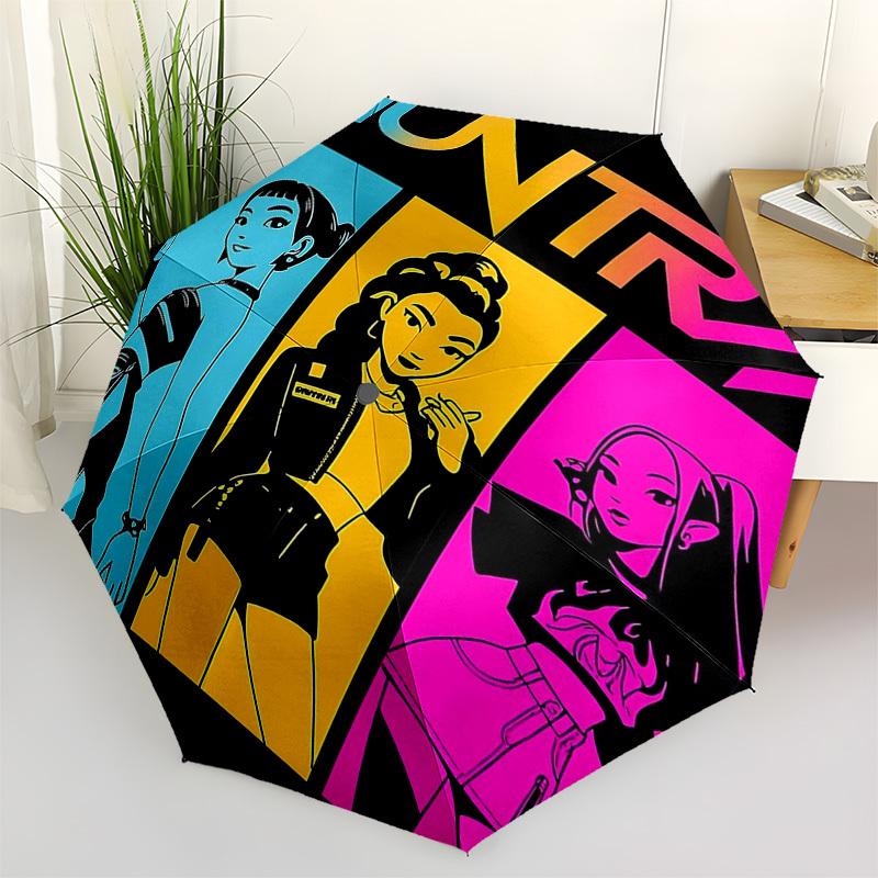 

1pc UNTRI Outdoor Umbrella - Automatic Opening/Closing, Portable 3-Fold Design with 8-Rib Iron Frame, Perfect Gift for Fans, Travelers, Everyday