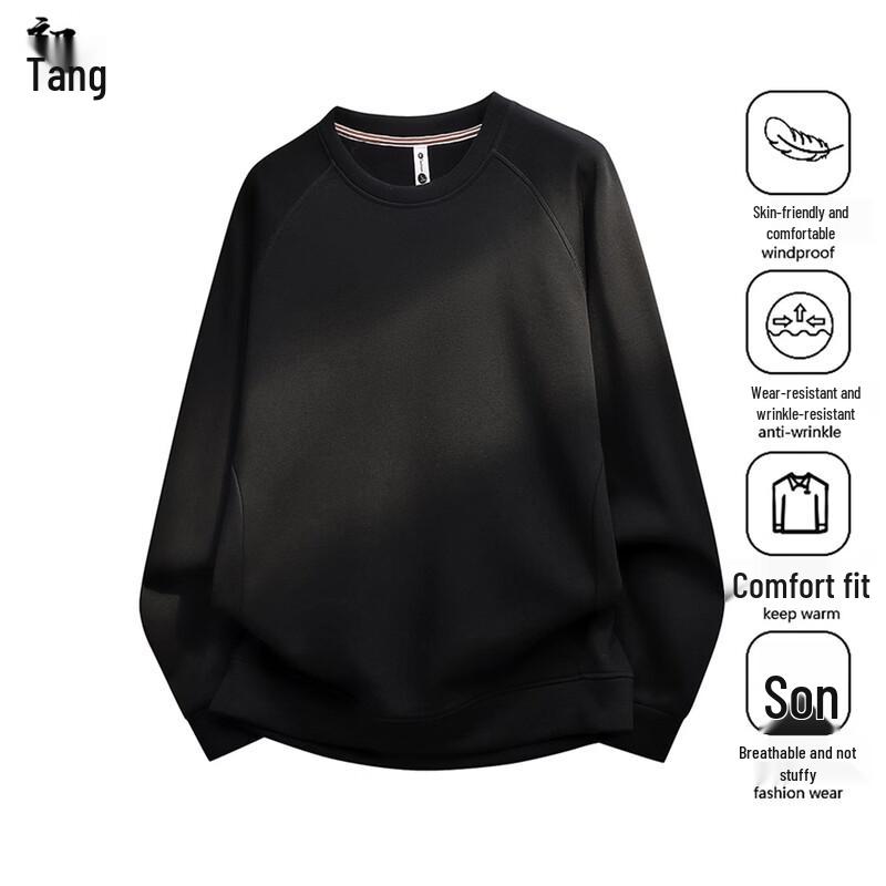 Chutang Men's Heavyweight Cotton Crew Neck Pullover Sweatshirt