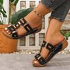 Fashion Slippers Women Slides Beach Wedges Mid Heels Slip On Shoes Women Solid Leather Platform Summer Shoes Plus Size