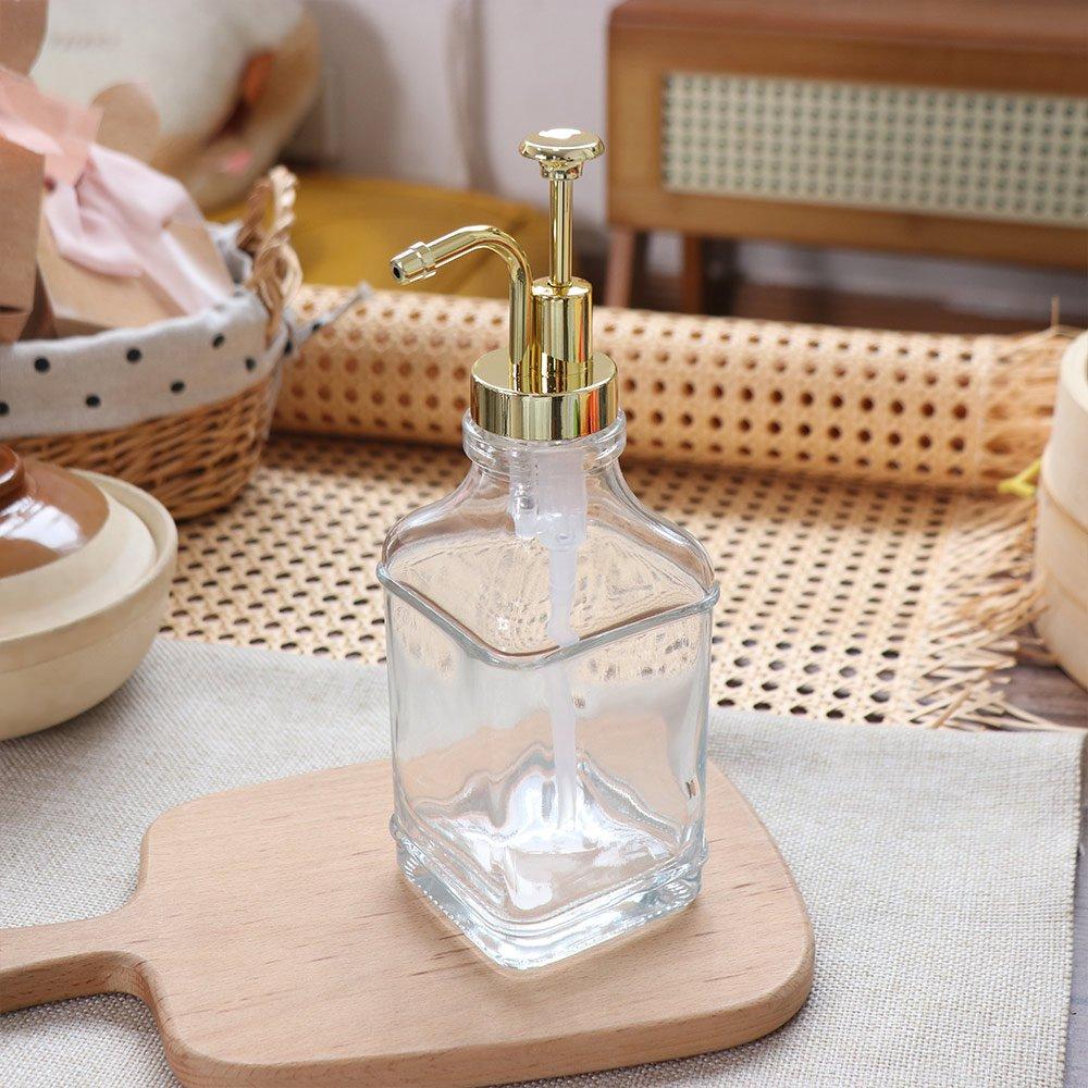Square Coffee Syrup Bottle Press Type Press Lotion Bottles with Pumps Kitchen