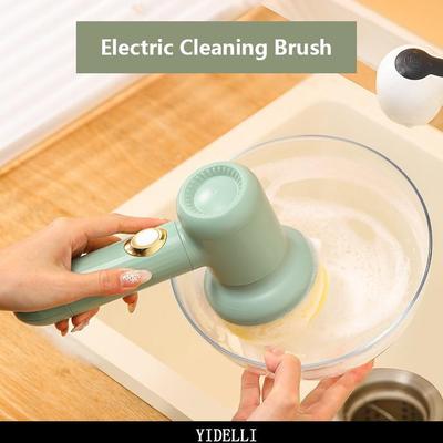 Electric Cleaning Brush Multifunctional Household Kitchen Sink Dishwashing Brush Bathroom Bathroom Wireless Handheld Electric Brush