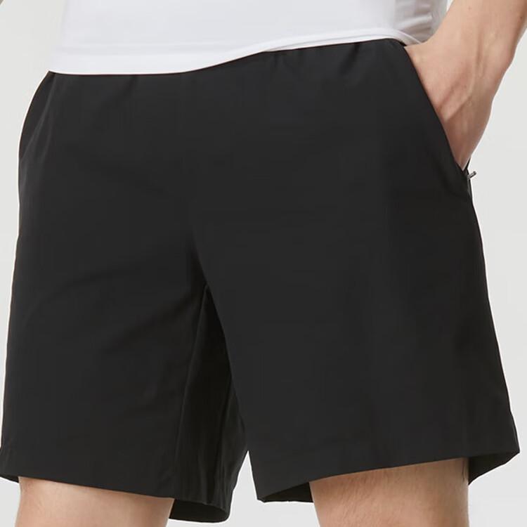 Under Armour Solid Color Outdoor Pullover Top And Elastic Shorts Casual Sports Set Men sets Black 23500505-001+24500201-001